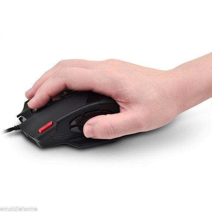ZELOTES C-12 12 Key Wired USB Optical Game Mouse Adjustable 4000DPI