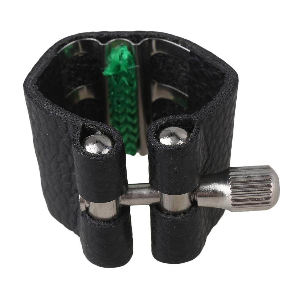 BQLZR 10PCS Alto Saxophone Artificial Leather Ligature Fastener w/ Fattener Black