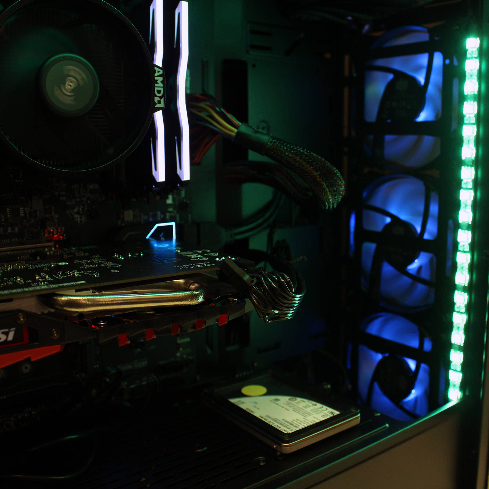 Custom PRC RGB CM Ryzen Gaming PC AMD Ryzen 5 3600 3.6GHz 6-Core 16GB DDR4 256GB m.2 SSD 1TB HD GeForce RTX 2060 Super 8GB GDDR6 1300 Mbps 802.11ac WiFi LG External DVDRW Windows 10 Pro