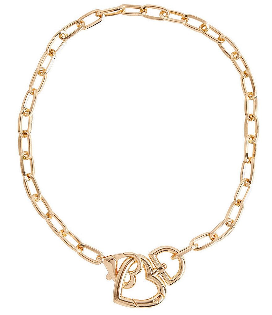 Ming Wang Gold Heart Drop Necklace