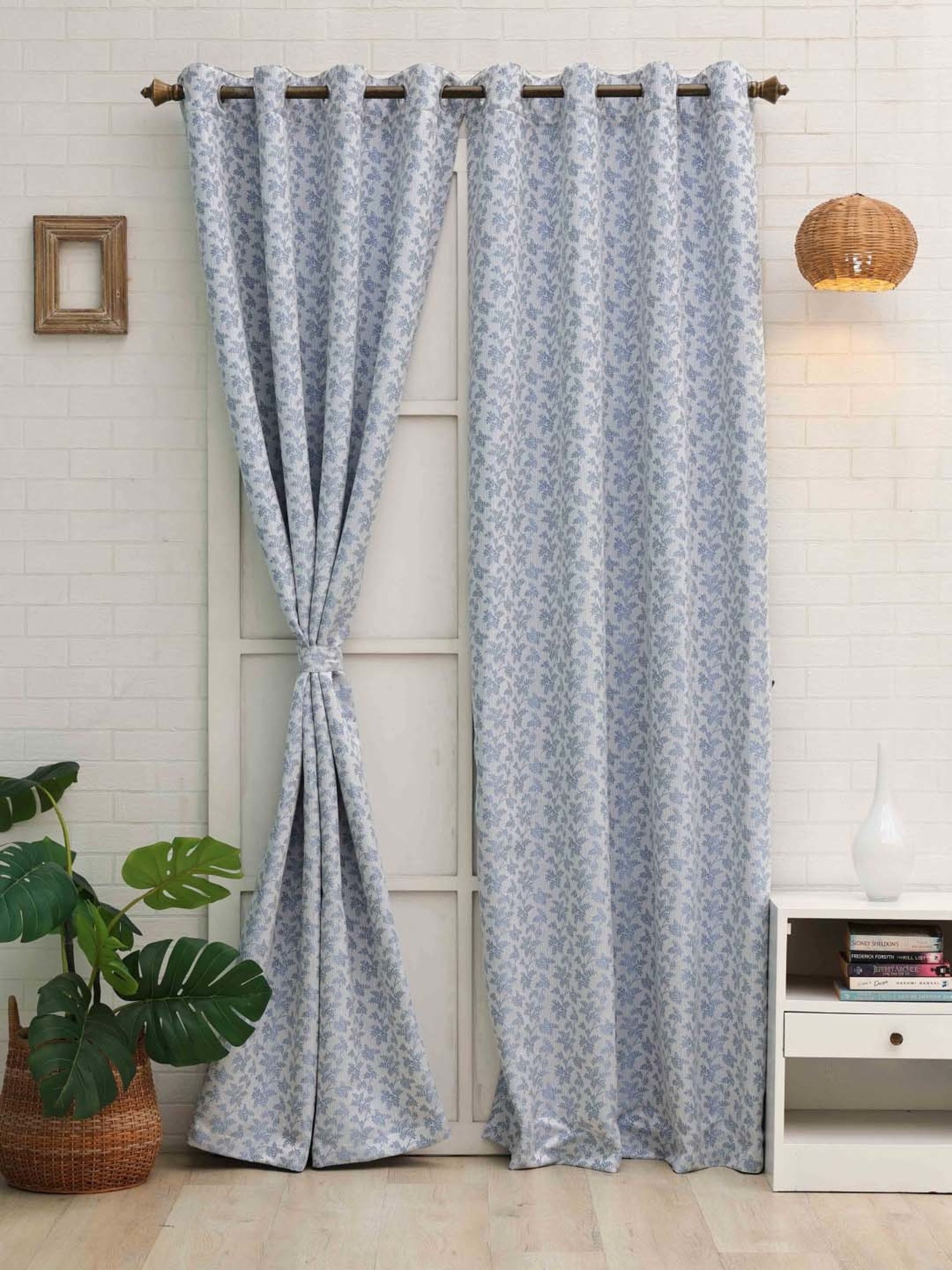 Ariana Wisp Powder Blue Polyester 5ft Window Eyelet Curtain
