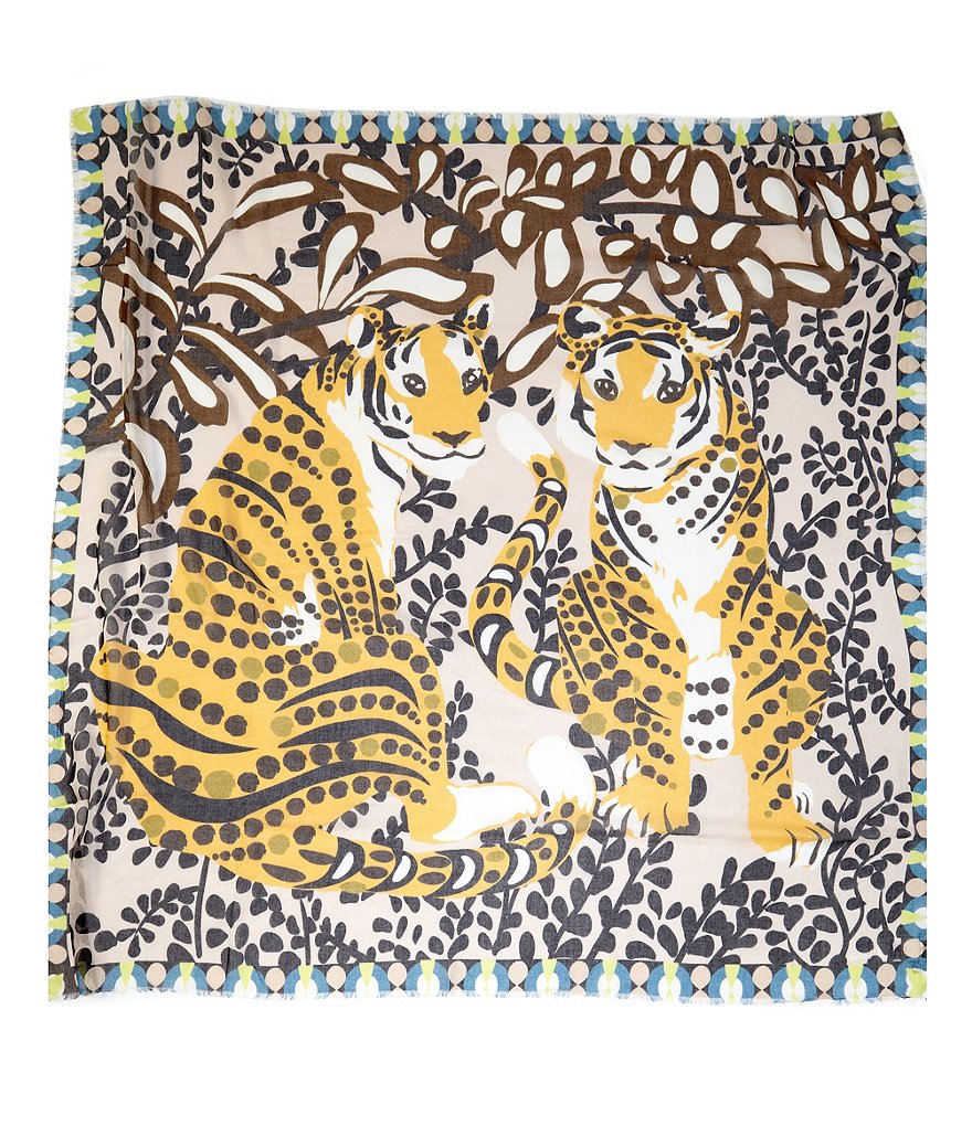 Echo Charming Tiger Oversized Square Scarf