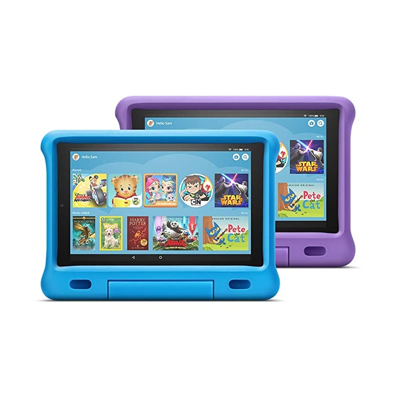HD 10 Kids Edition Tablet 2-Pack, 10" HD Display, 32 GB, Kid-Proof Case - Blue/Purple