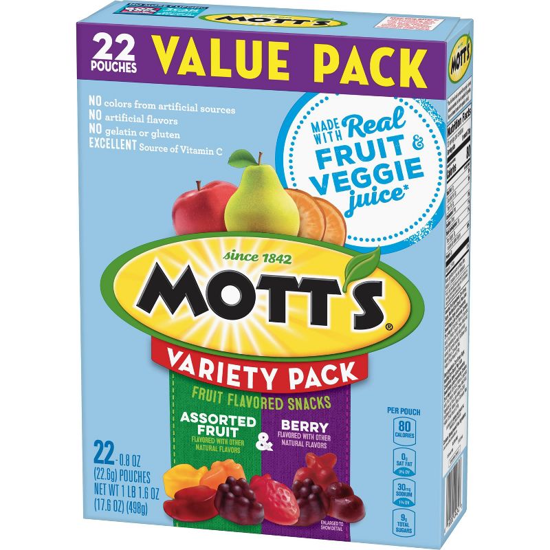 Mott's Assorted Fruit and Berry Variety Pack  - 22ct