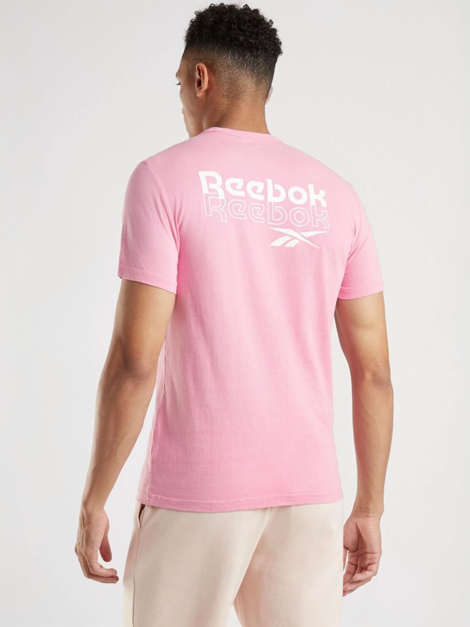 Reebok Pink Slim Fit Logo Printed Sport T-Shirt