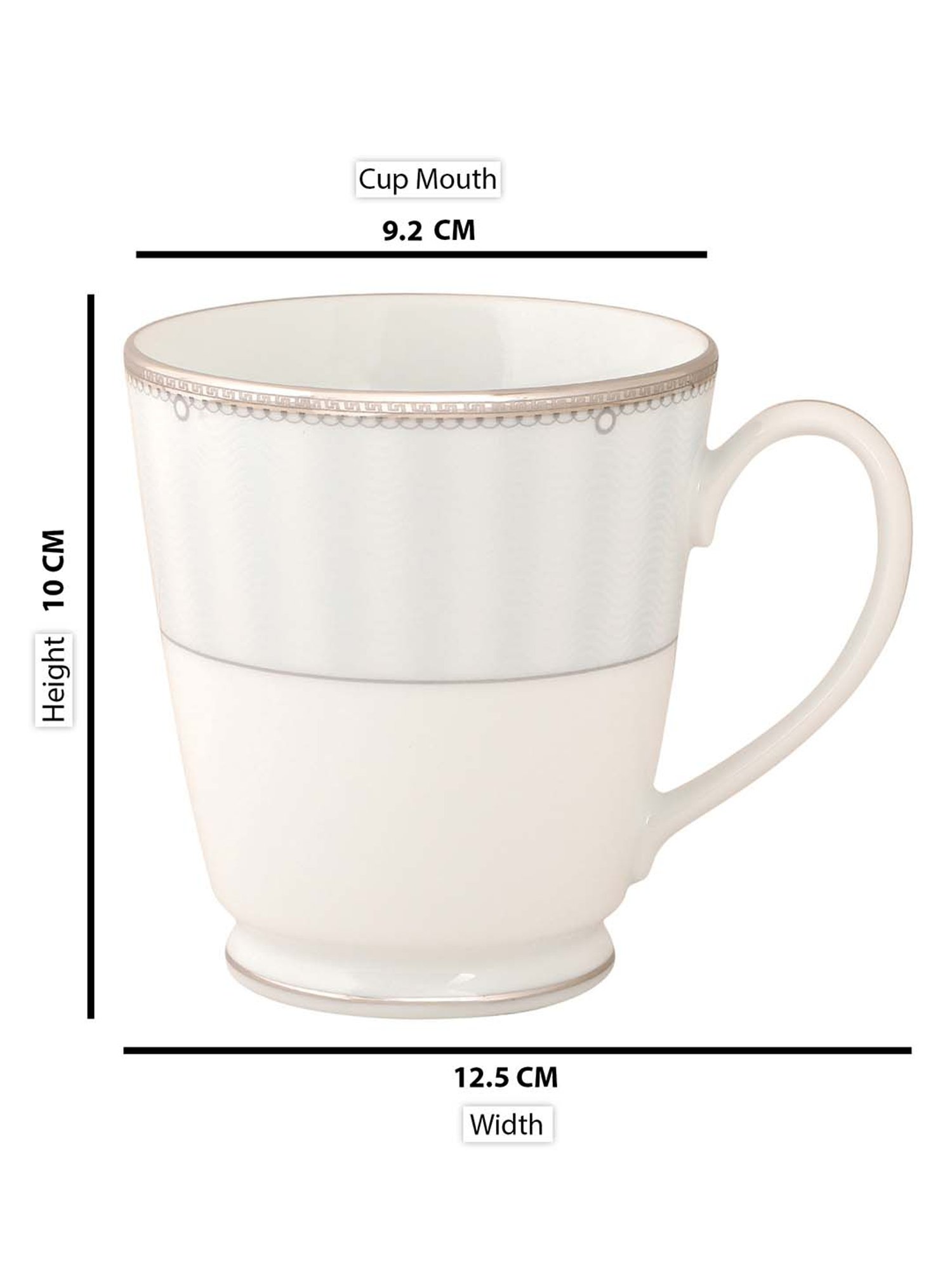 NORITAKE Hearth Off-White & Light Grey Porcelain Tea Mug (0.37 L) - Set of 2