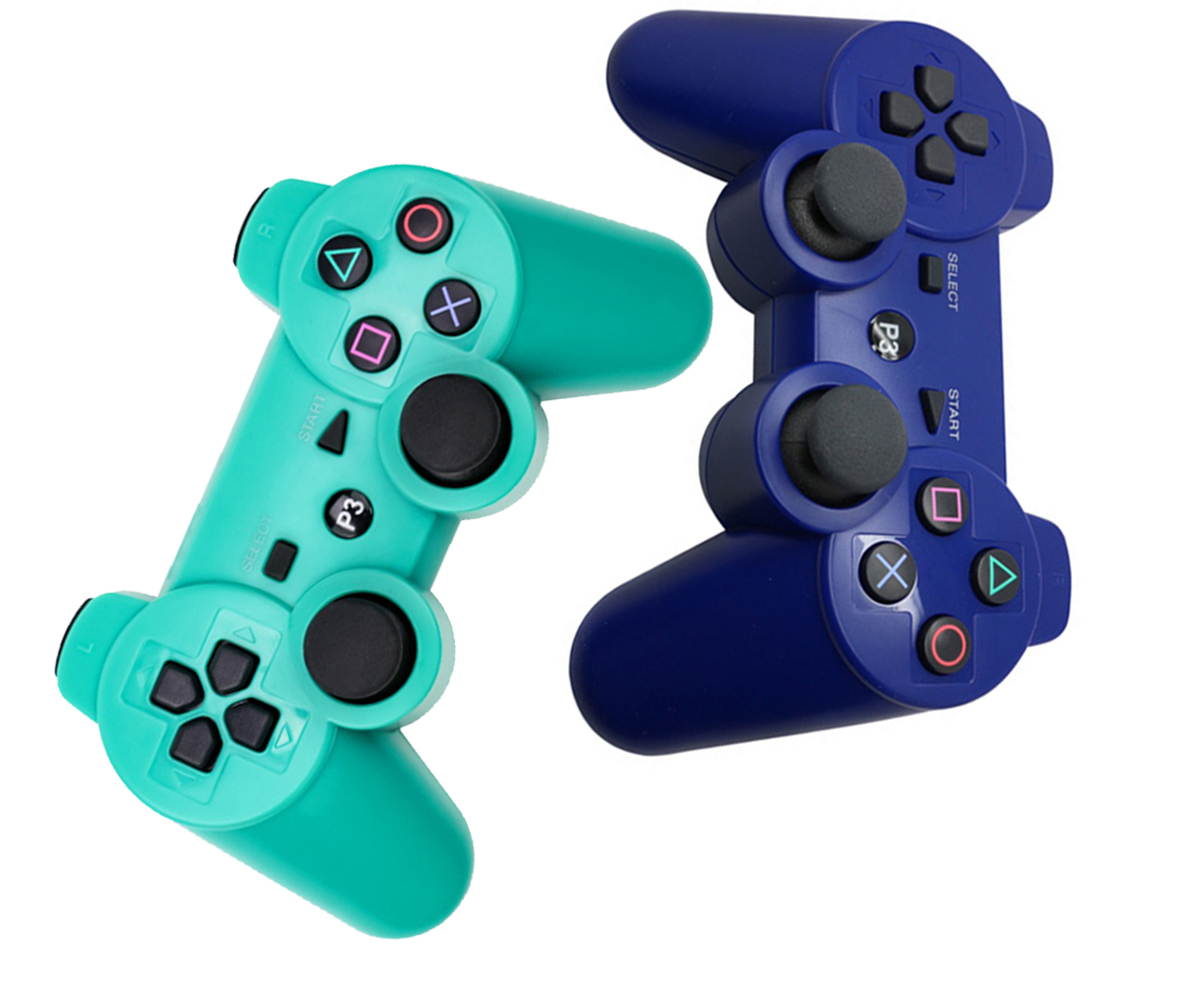 PS3 Controller Wireless Gamepad for PlayStation 3 Bluetooth Game Controller Remote Control Support PS3 with USB Cable (green + blue)