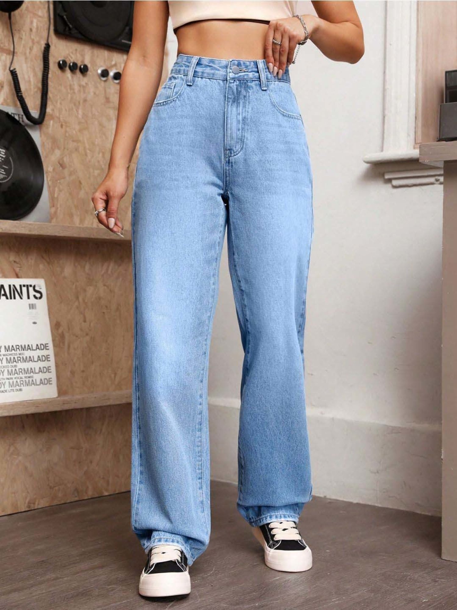Kotty Blue High Rise Wide Leg Jeans