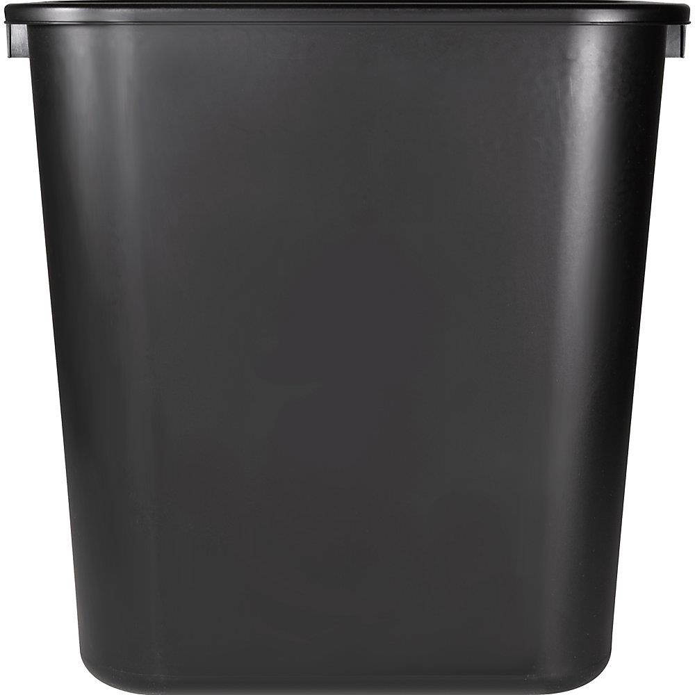 Sparco 02160 Rectangular Wastebasket, 7 gal Capacity - Rectangular - 15" Height x 14.5" Width x 10.5" Depth - Polyethylene - Black