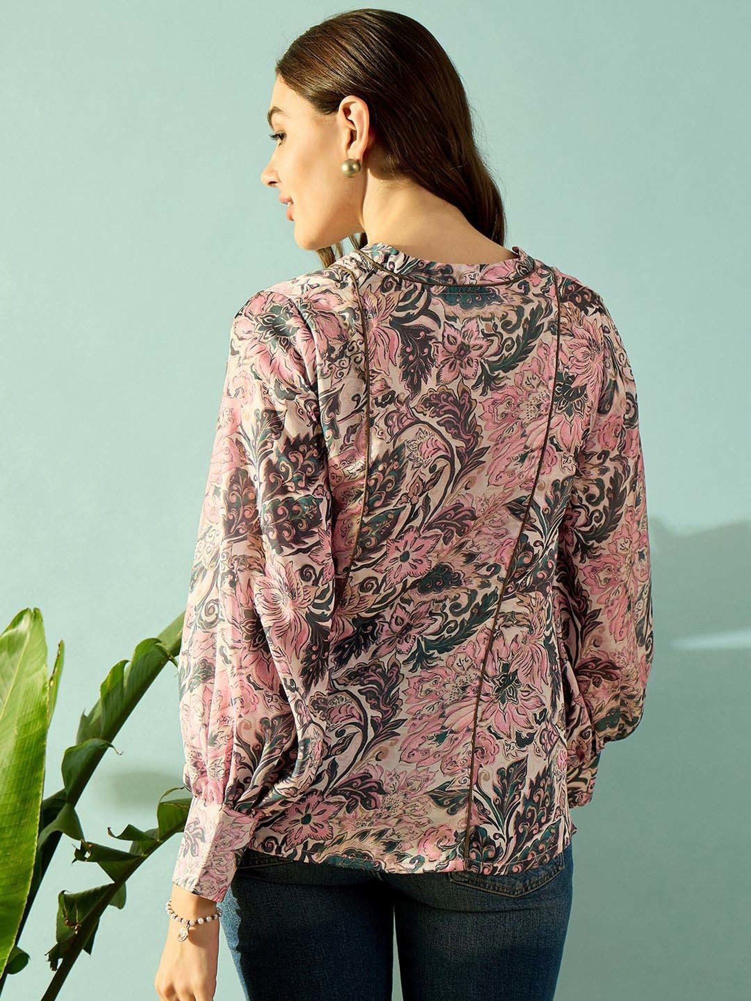 The Kaftan Company Pink Printed Top