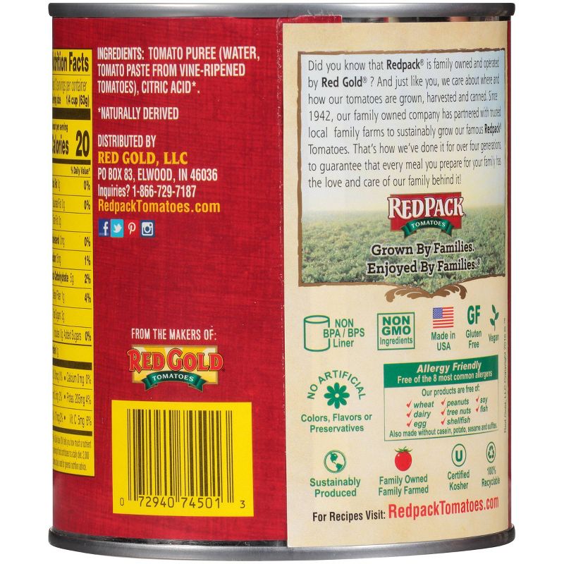 Red Pack Tomato Puree No Additives 29oz