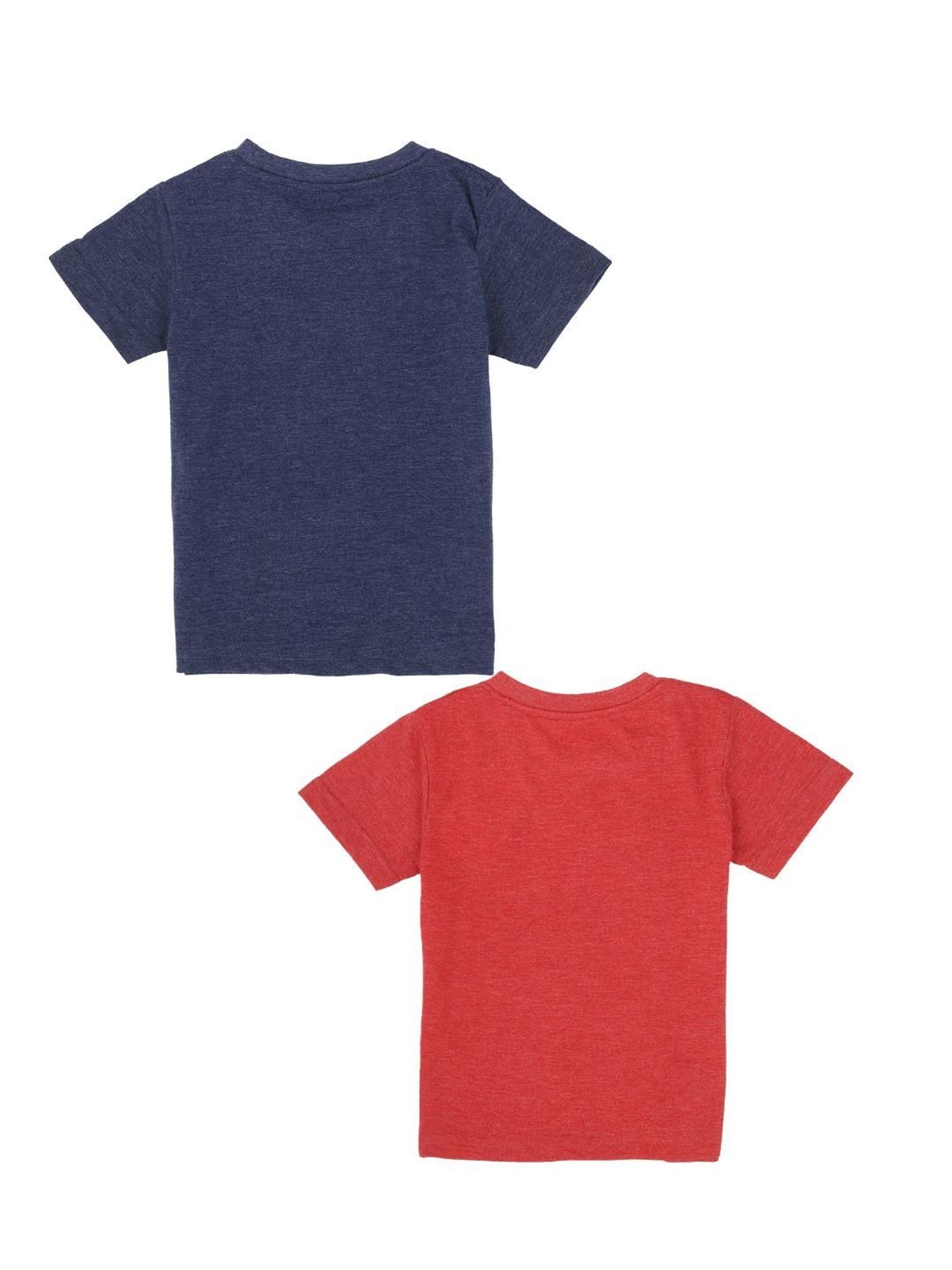 Dyca Kids Red & Navy Printed T-Shirt (Pack Of 2)