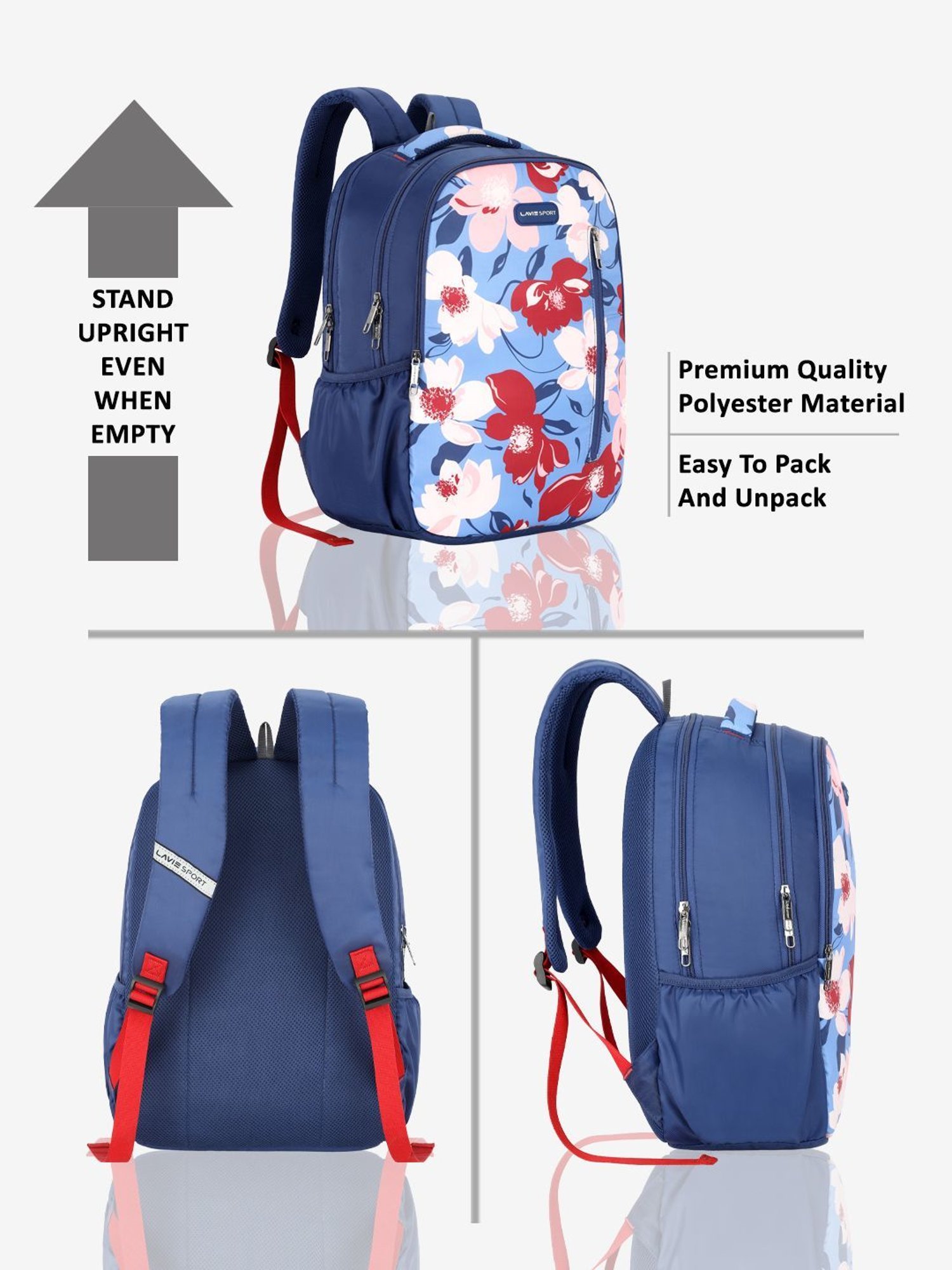 LAVIE SPORT Navy Printed Backpack