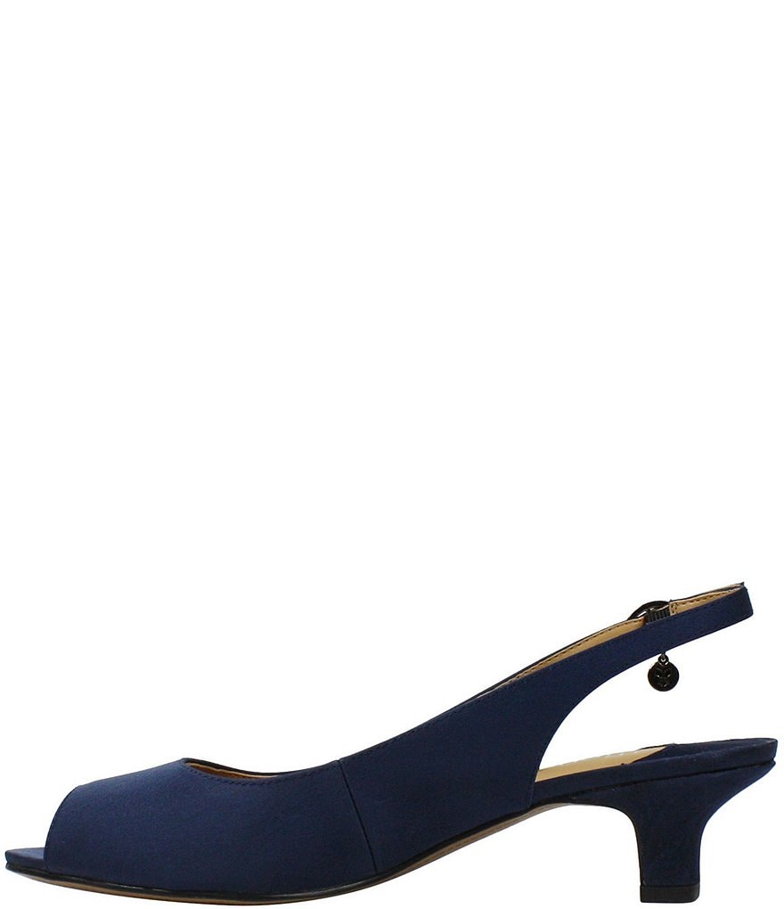 J. Renee Jenvey Satin Peep Toe Sling Pumps