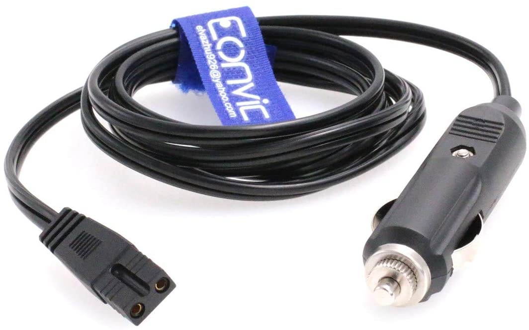 Eonvic 12V DC 2 Pin Lead Cable Plug Wire for Car Cooler Cool Box Mini Fridge