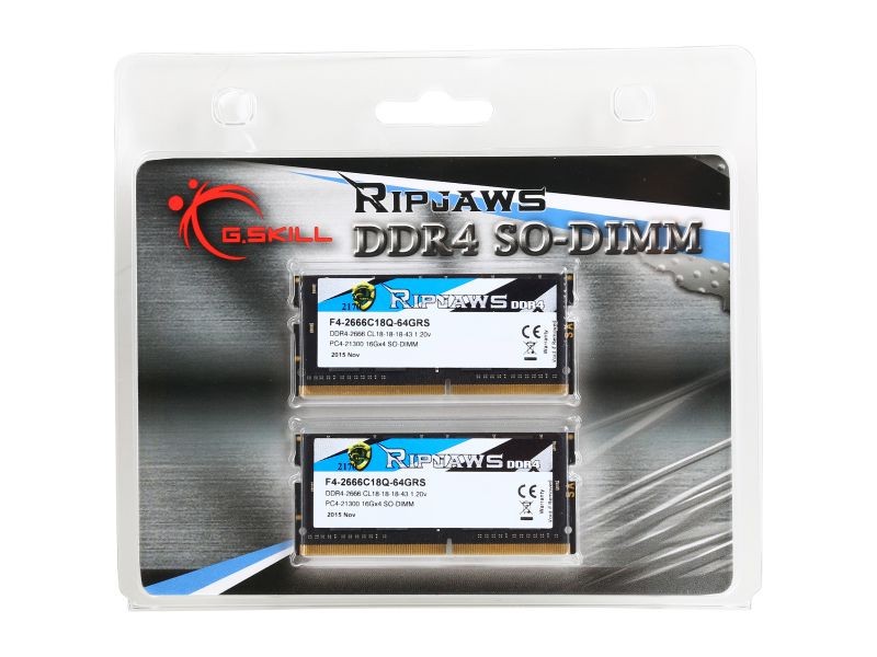 G.SKILL Ripjaws SO-DIMM 8GB 260-Pin DDR4 SO-DIMM DDR4 3200 (PC4 25600) Laptop Memory Model F4-3200C18S-8GRS
