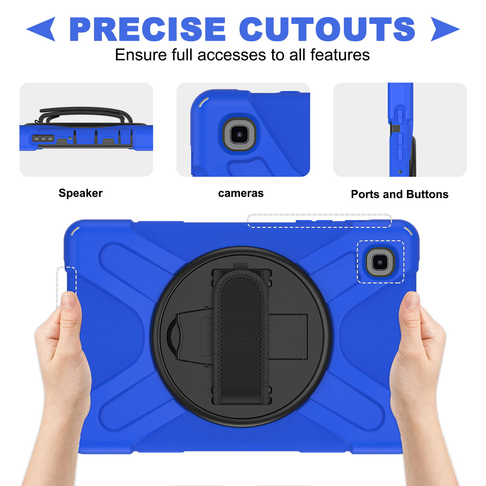 Galaxy Tab A7 Lite Case, Heavy Duty Rugged Shockproof Case with Adjustable Hand Strap, Carrying Shoulder Strap, Rotating Kickstand for Samsung galaxy Tab A7 Lite 8.7 inch 2021 Model SM-T220 SM-T225