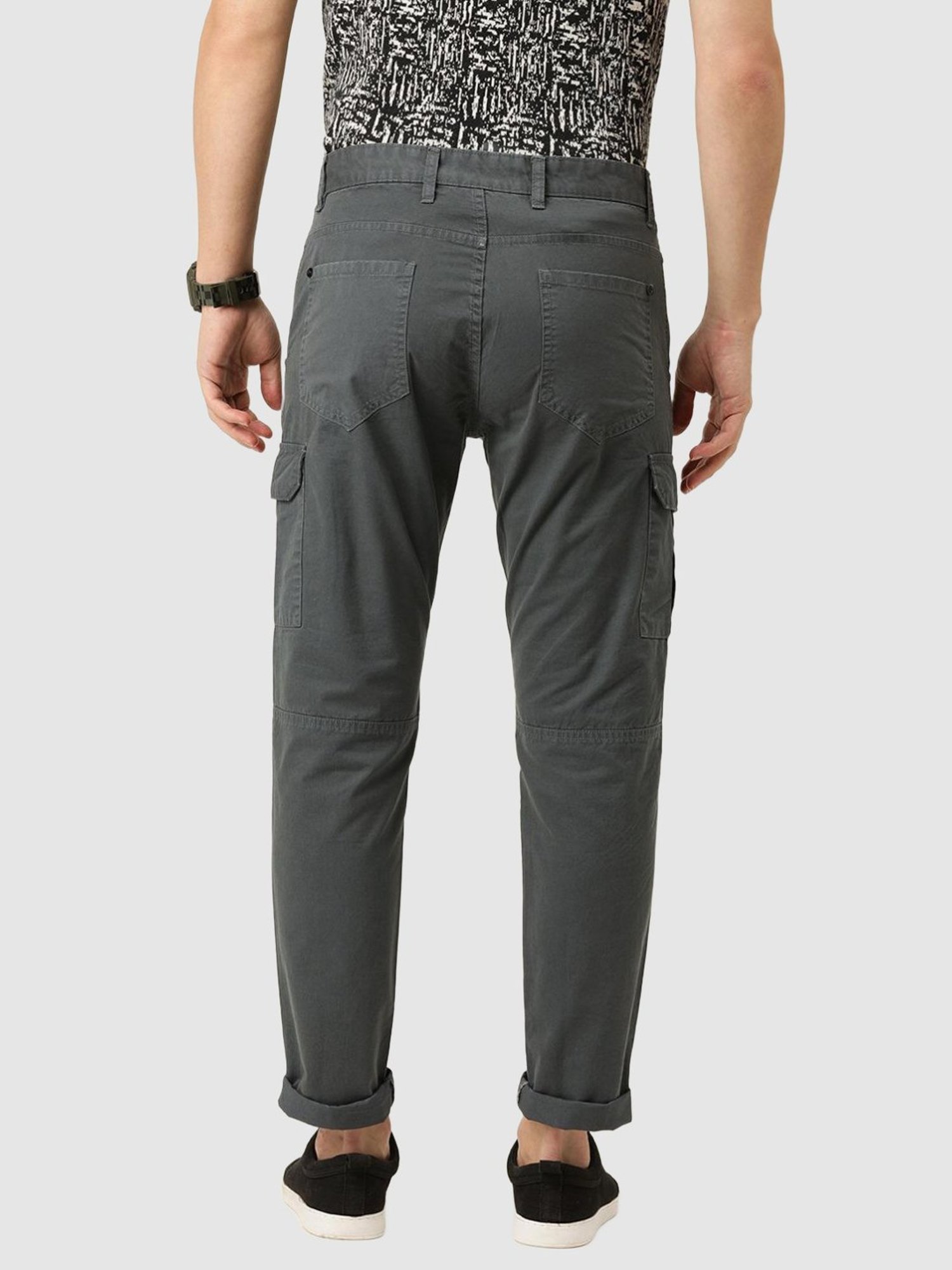 IVOC Charcoal Slim Fit Cotton Cargos