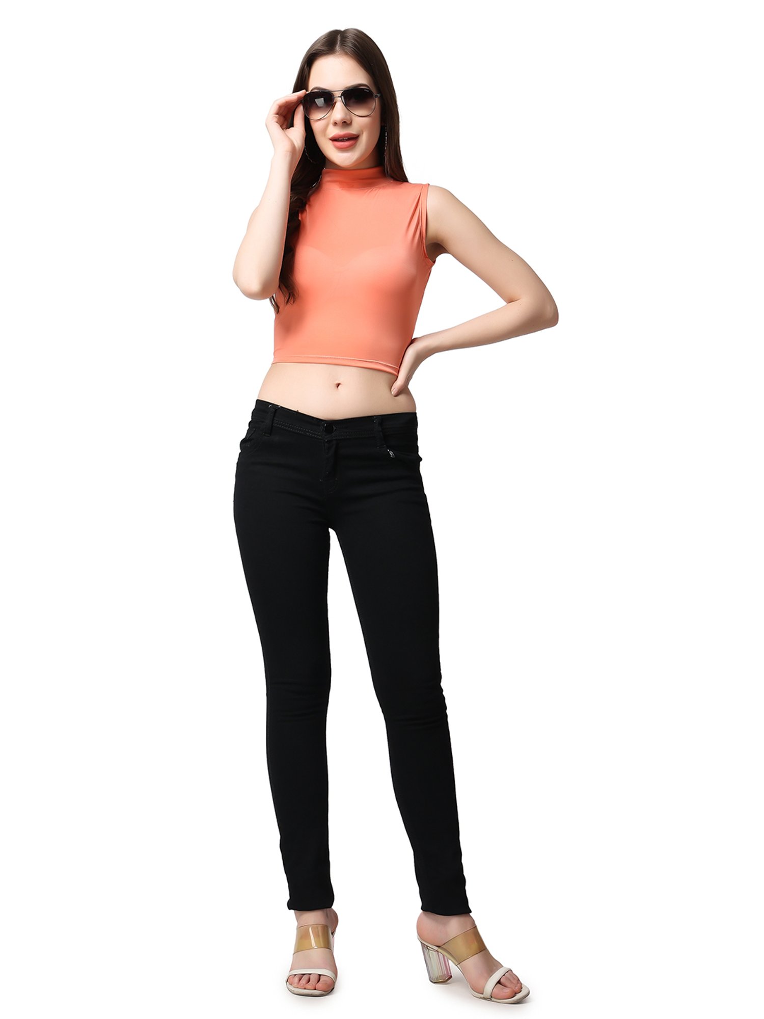 Cation Orange Crop Top