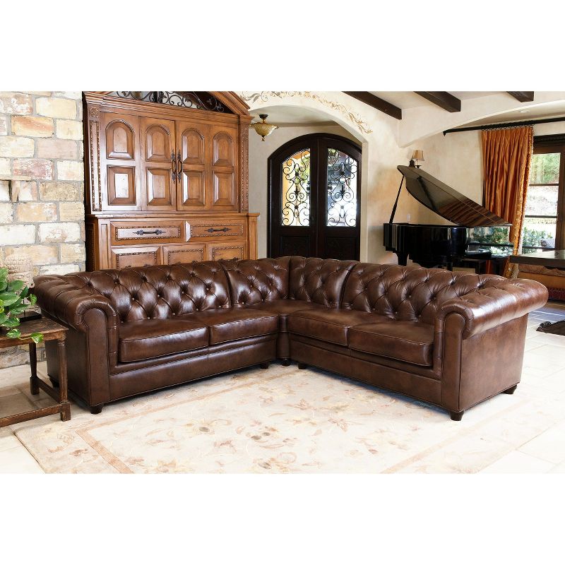3pc Keswick Sectional Sofa Brown - Abbyson Living