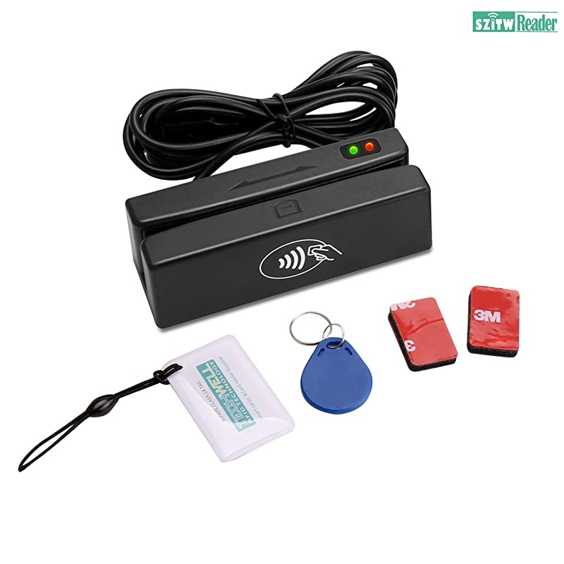 MSR100RF 2 in 1 USB tracks 123 Magnetic Stripe Card Reader and RFID Card ReaderWriter With SDK Software For POS System