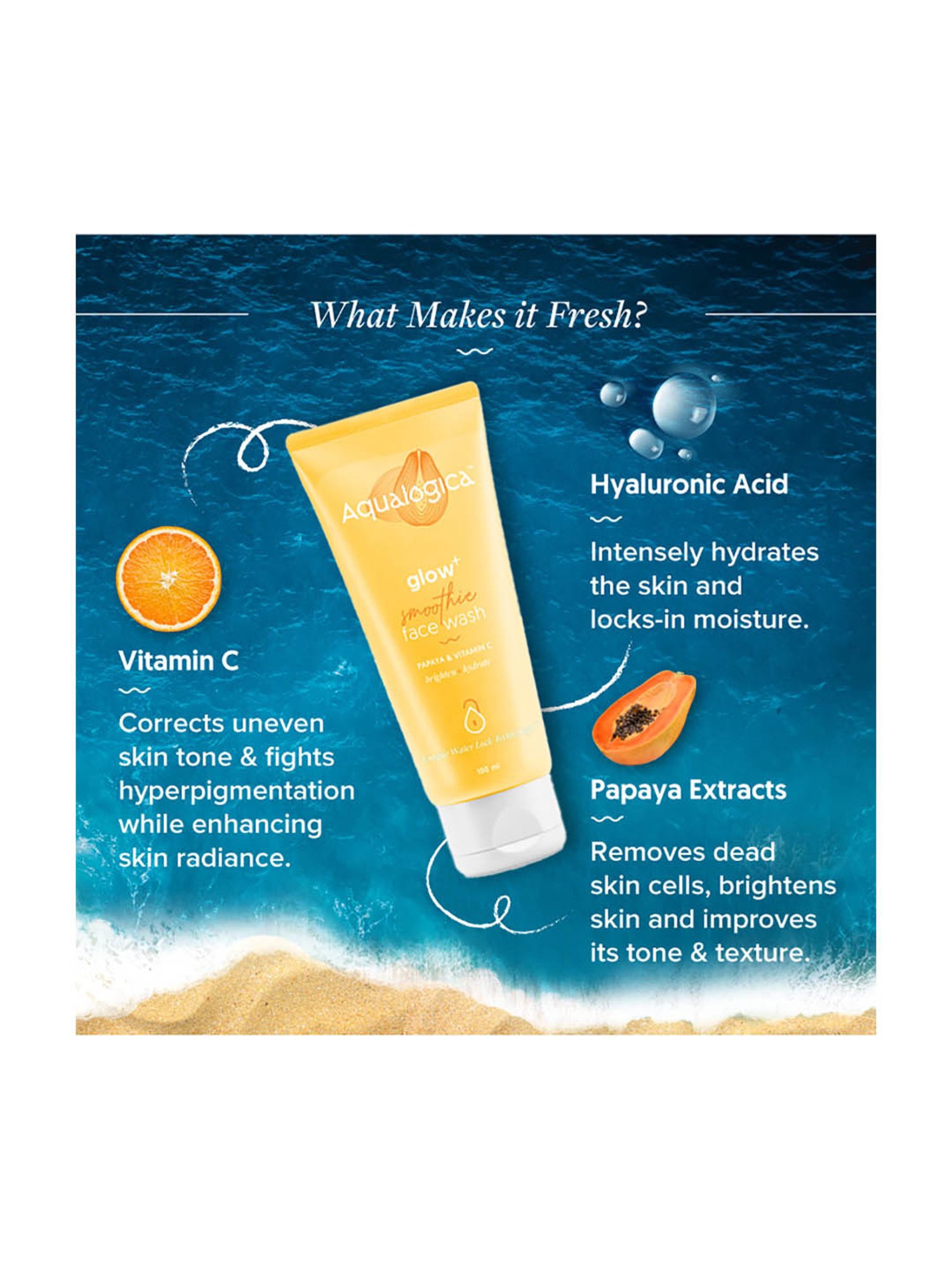 Aqualogica Glow+ Smoothie Face Wash - 100 ml