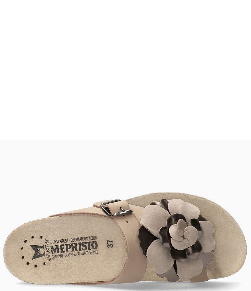 Mephisto Helen Flower Buckle Detail Leather Casual Sandals