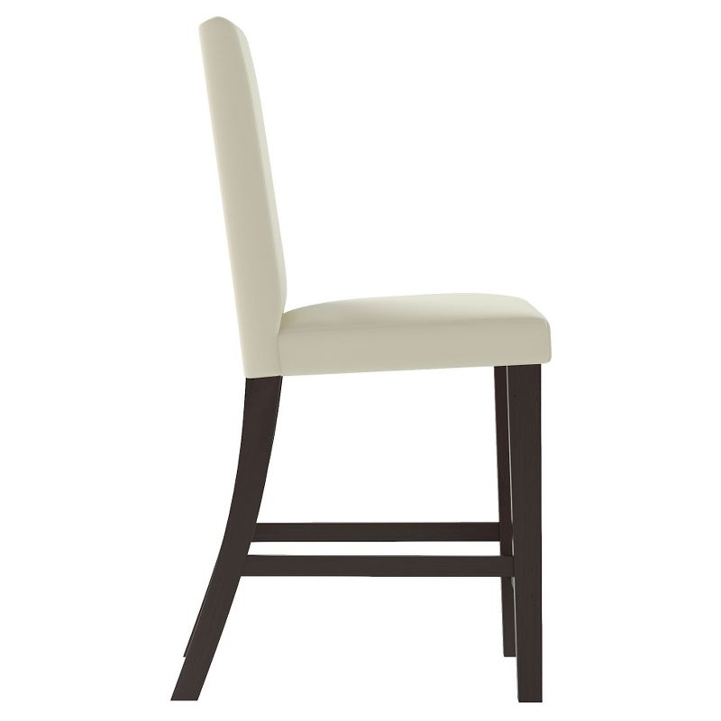 Set of 2 Bistro Leatherette Counter Height Barstools Wood/White - CorLiving