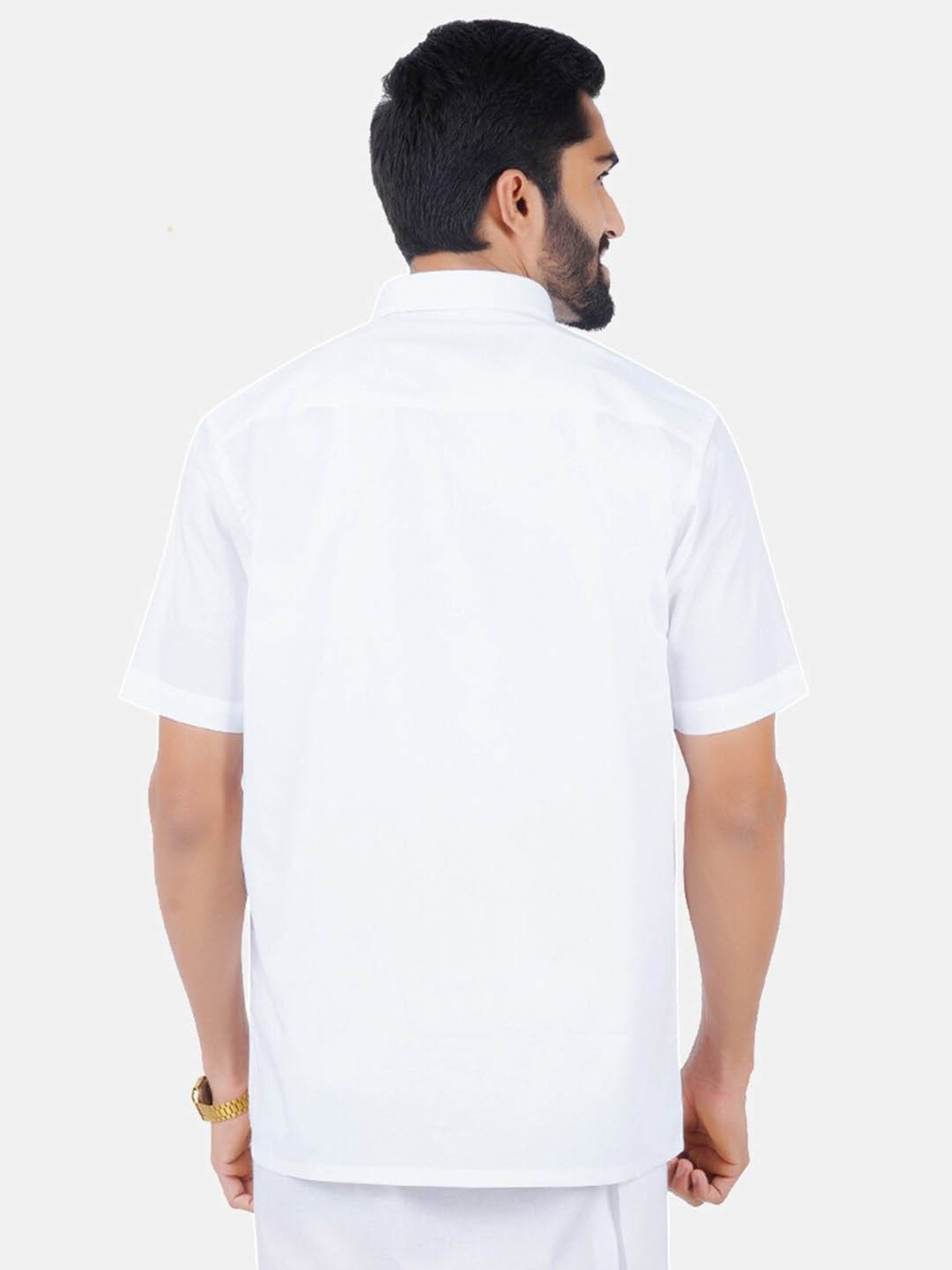 Ramraj Red Cotton Regular Fit Shirt