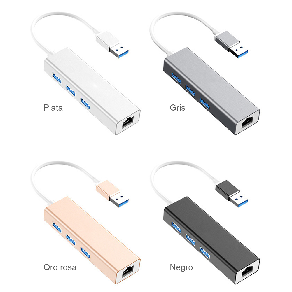 USB C to 3 USB 2.0 Ports Hub with RJ45 Ethernet LAN Adapter Compatible 2020-2016 MacBook Pro 13/15/16, New Mac Air, MacBook 12, Surface Pro 7/Book 2/Go, Chromebook, More