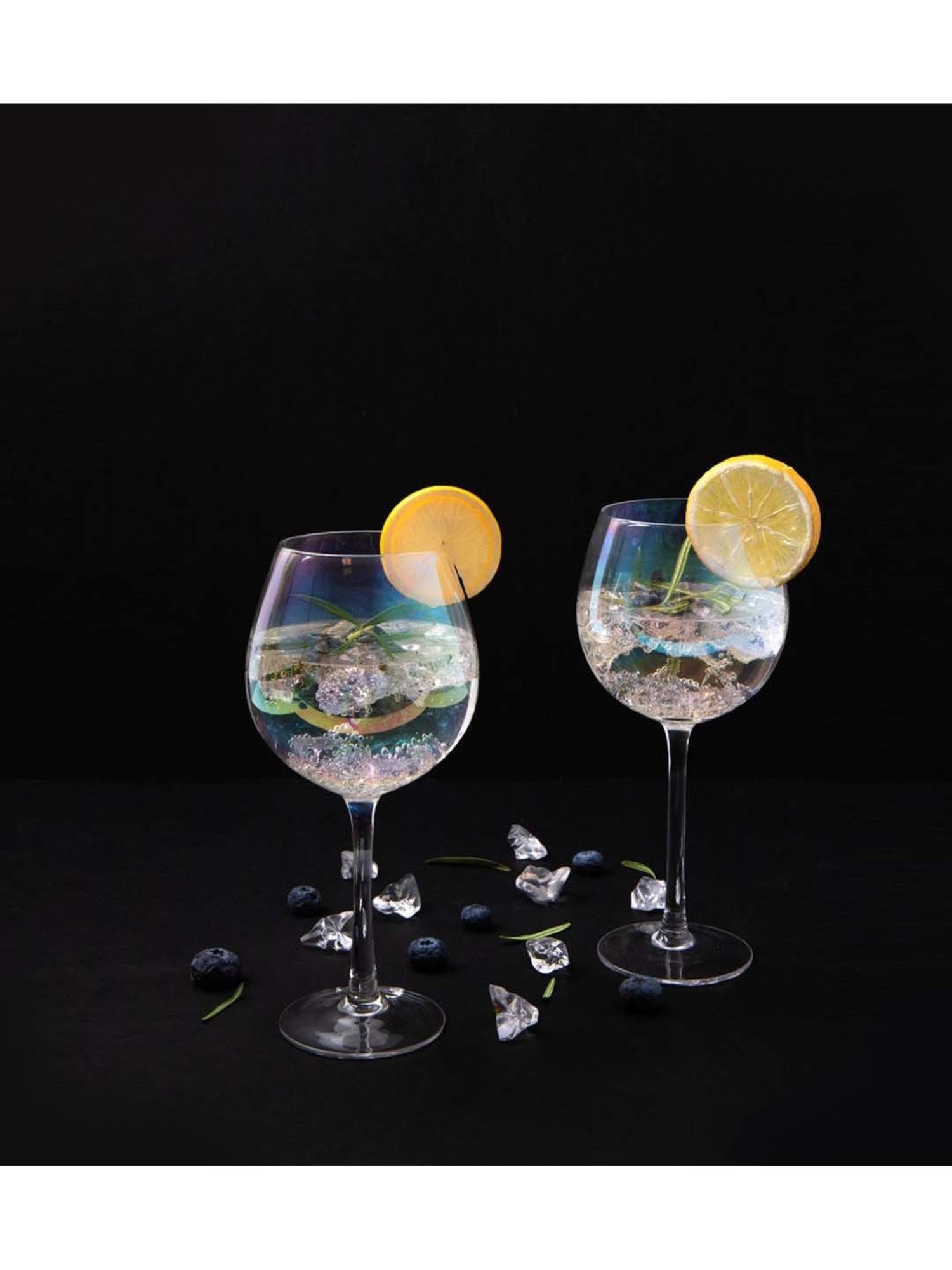 BarCraft Multicolor Glass Gin Tumbler (0.5 L) - Set of 2