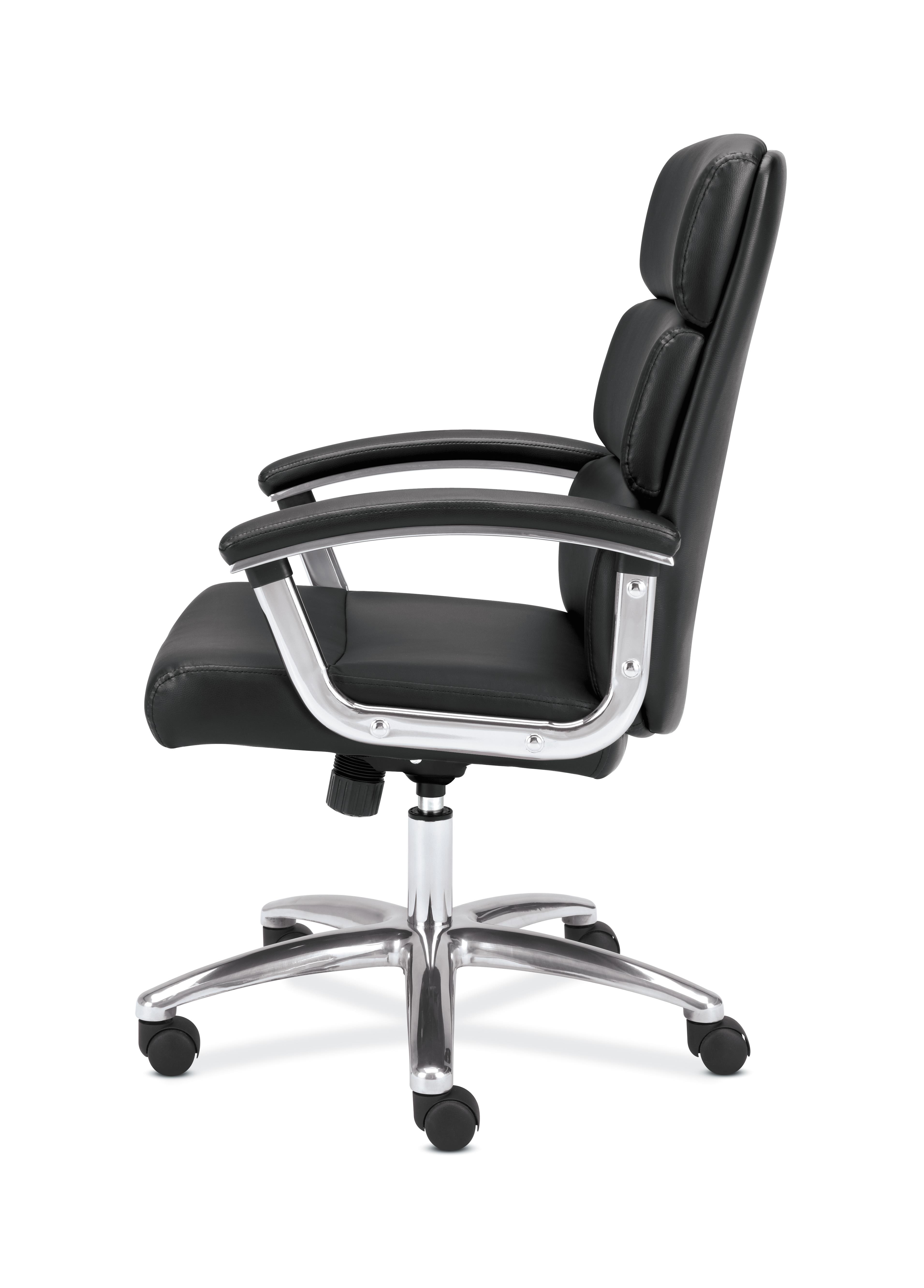 Basyx VL103 Series Executive Mid-Back Chair Black Leather VL103SB11