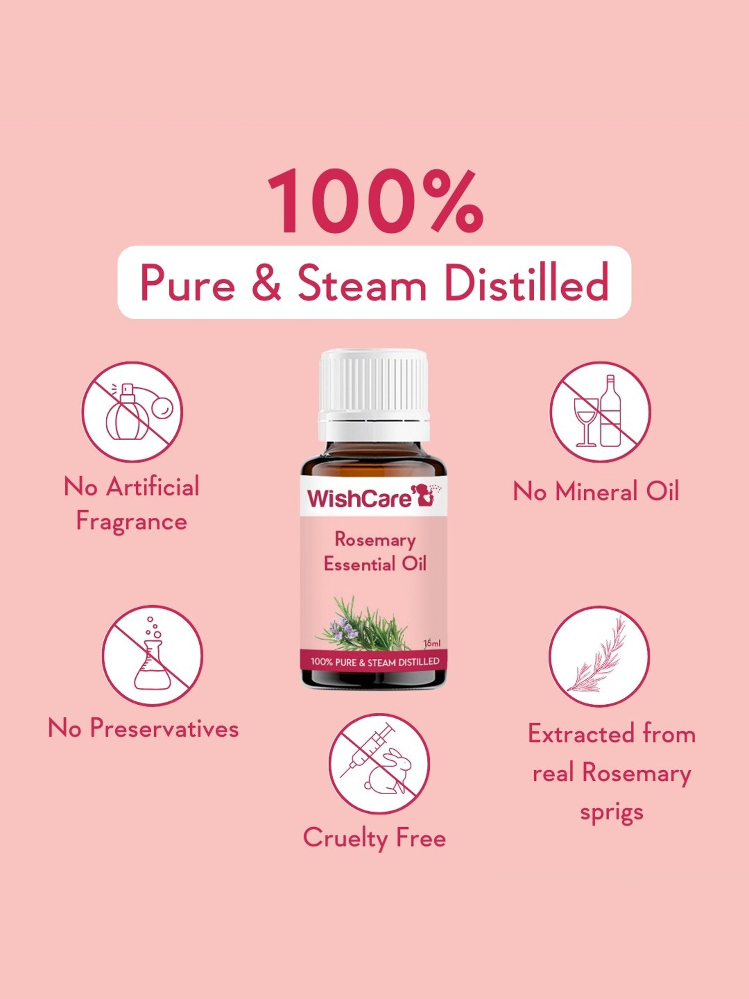 Wishcare Rosemary Essential Oil - 15 ml