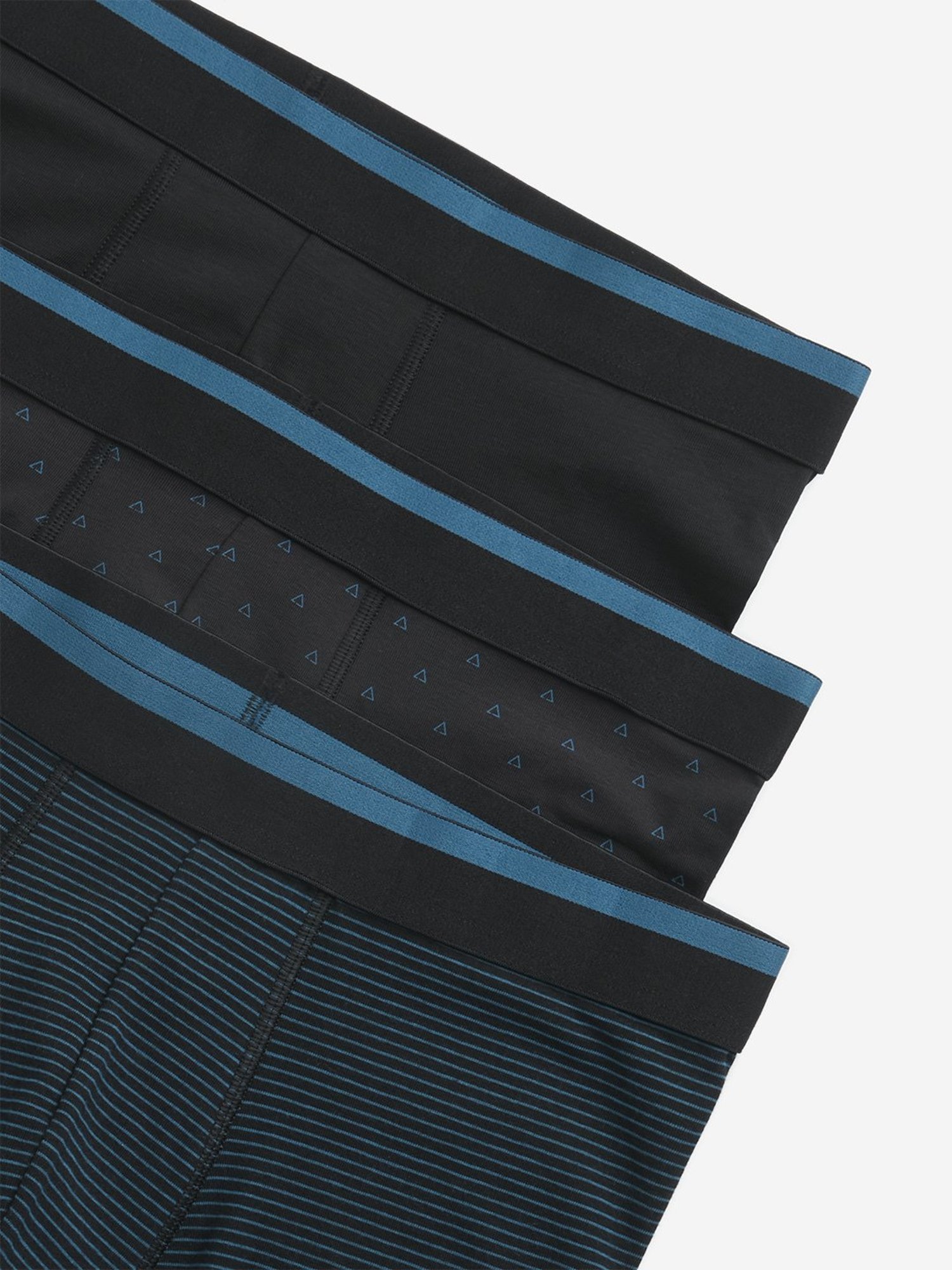 WES Lounge by Westside Teal Printed Cotton Blend Trunks - Pack of 3