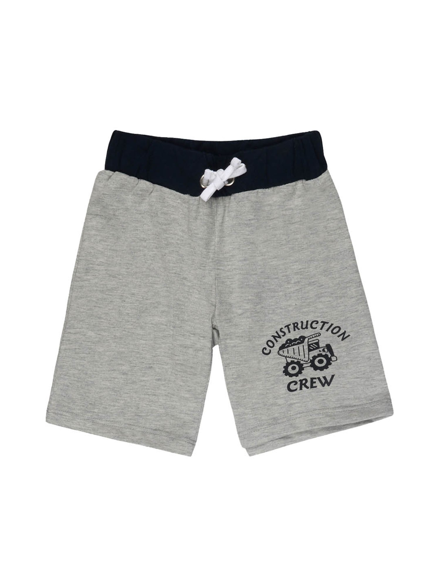 Lazy Shark Kids Orange & Grey Printed  T-Shirt with  Shorts