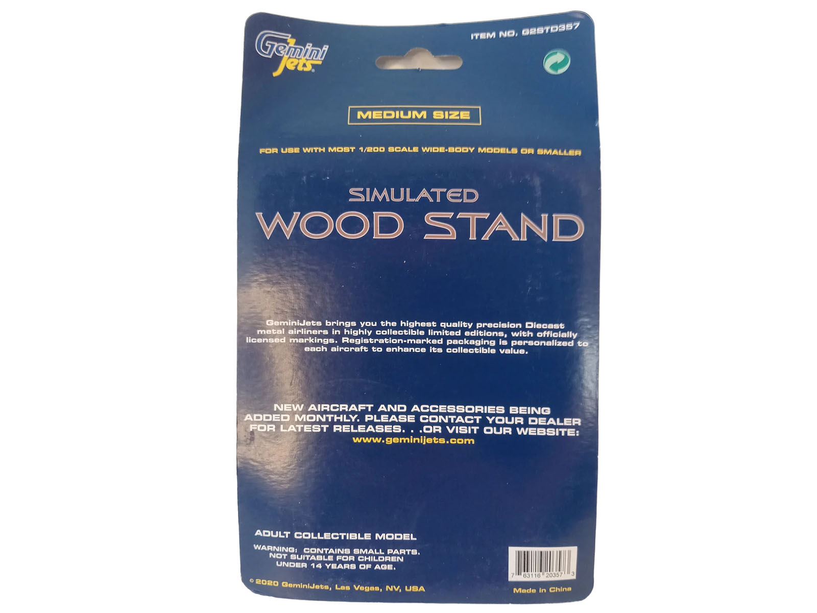 Simulated Wood Display Stand (Medium Size) for 1/200 Scale Models by GeminiJets