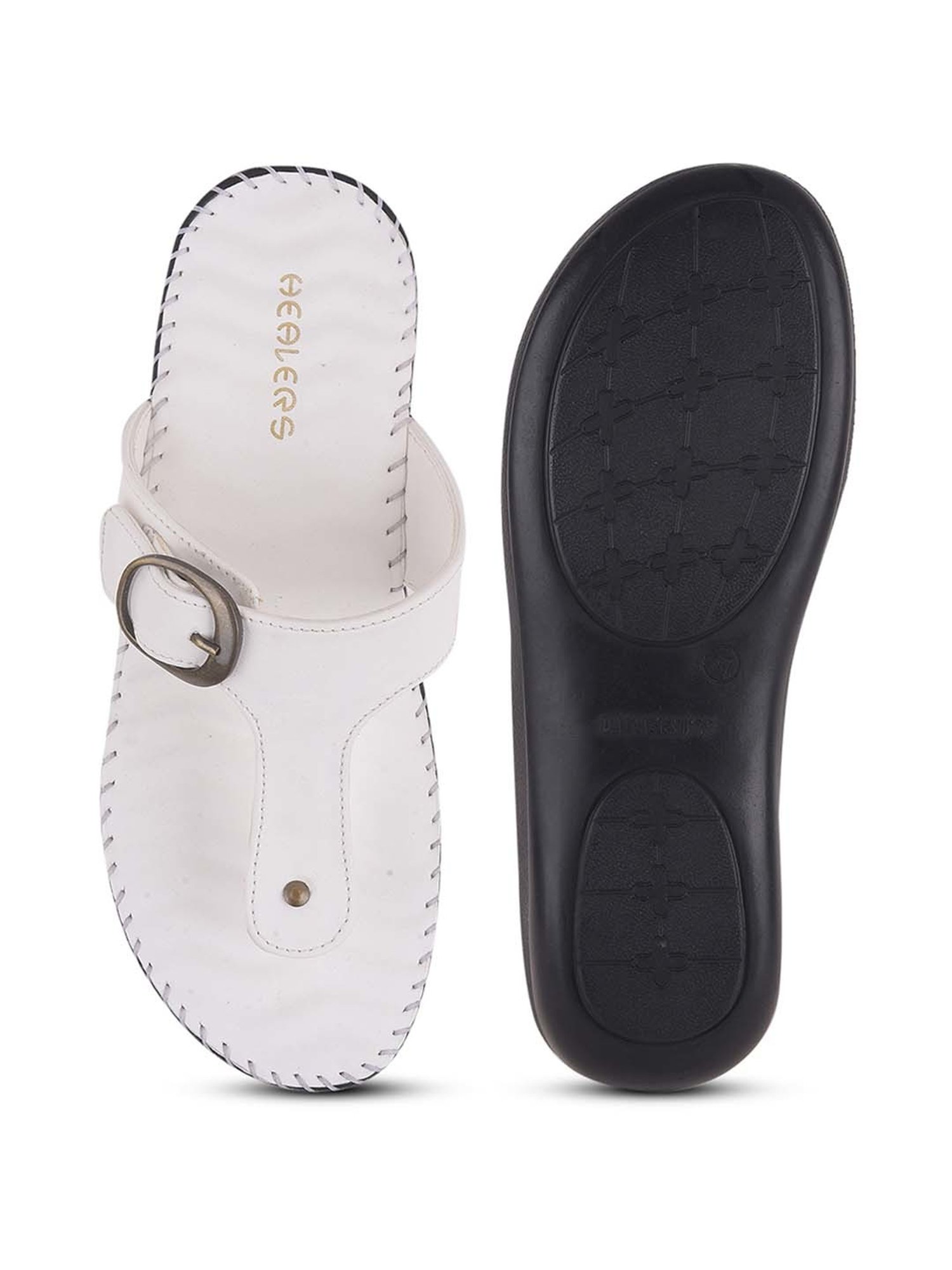 Healers by Liberty Women's White T-Strap Wedges