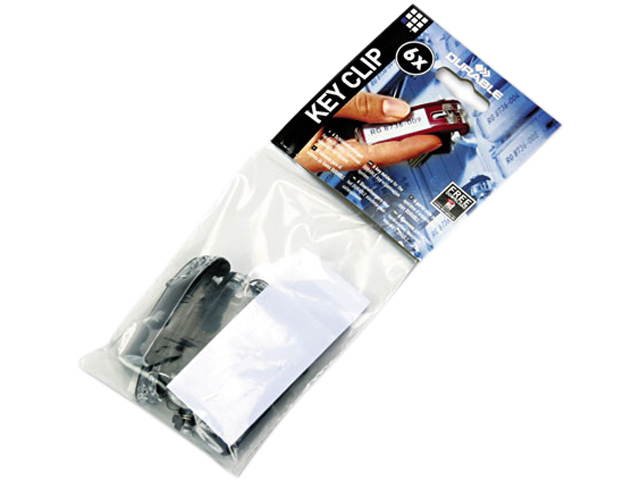 Durable Key Tags for Locking Key Cabinets, Plastic, 1-1/8 x 2-3/4, Black, 6/Pack