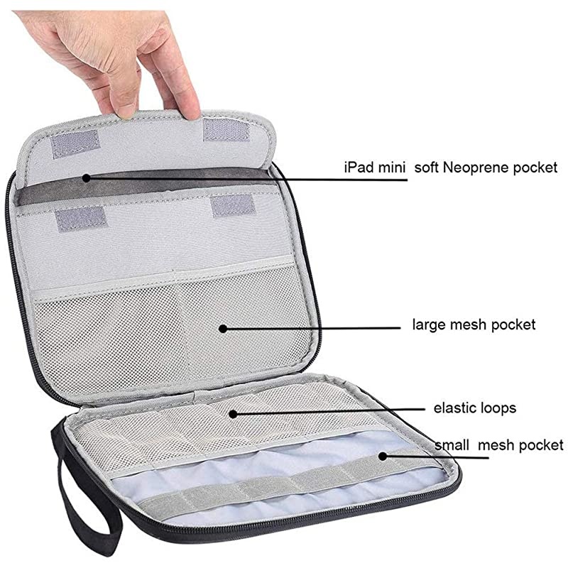 Electronics Organizer Travel Cable Bag,  Electronics Accessories Case Cord Storage Bag for Gadget/Charger/USB/Phone/Mini Tablet and More, Black