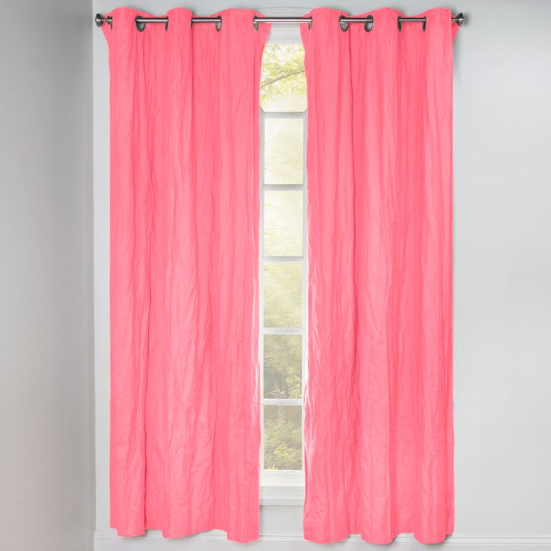 Red Solid 84" Rod Pocket Single Curtain Panel - Leaning Linens