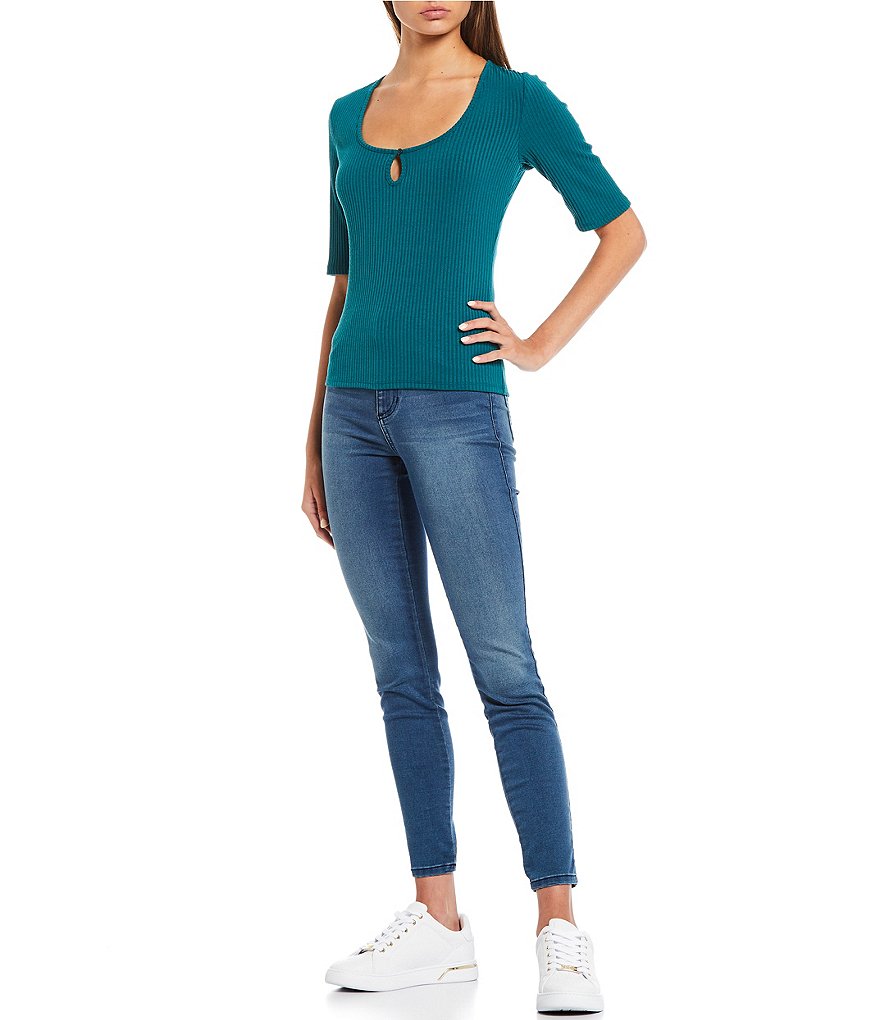 Guess Serena Short Sleeve Ribbed Knit Top