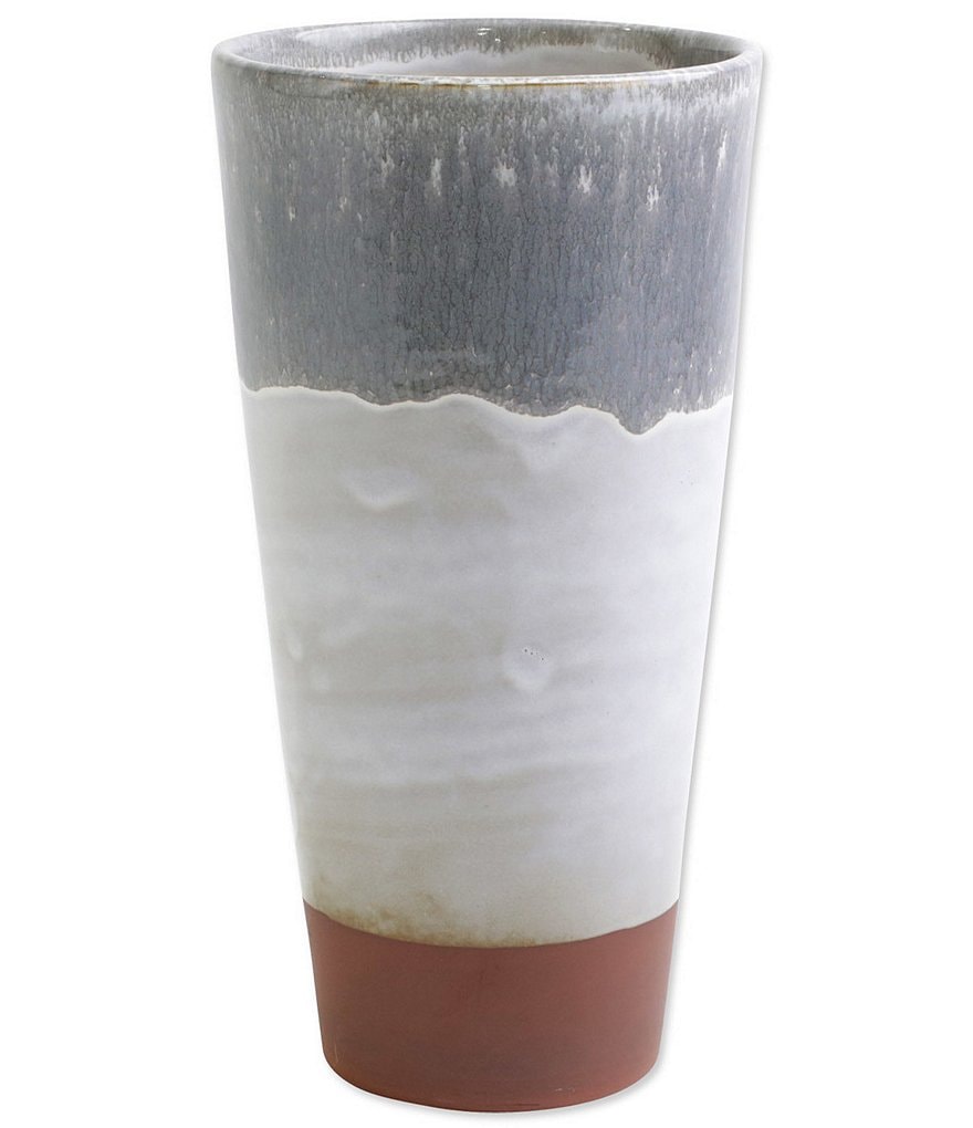 VIETRI Garden Ombre Gray Tall Vase
