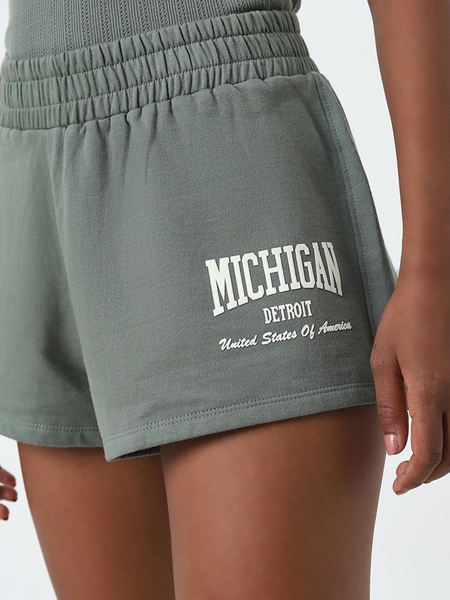 Superstar by Westside Sage Text Printed High-Rise Cotton Shorts