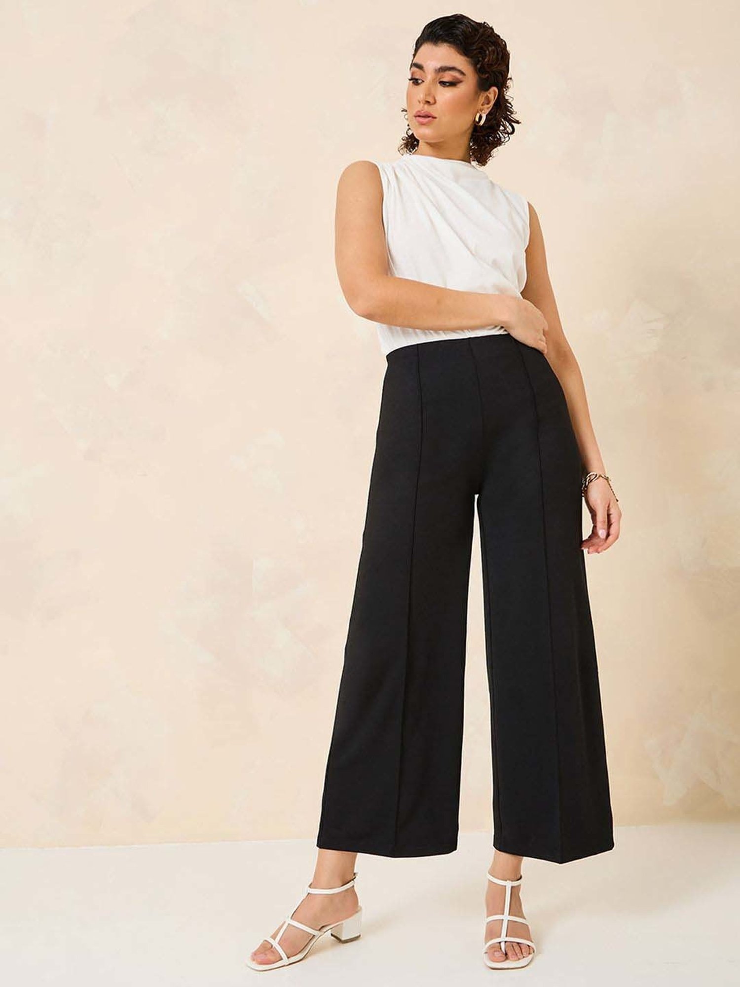 KENDALL + KYLIE Black Mid Rise Bootcut Pants