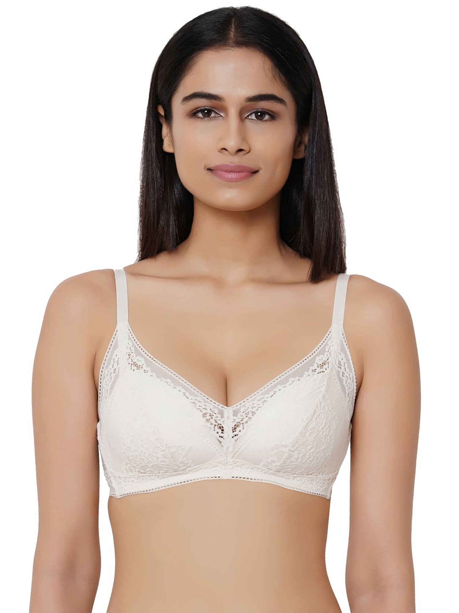 Wacoal Lucy Padded Non-Wired 3/4Th Cup Lace Fashion  Bra - Beige