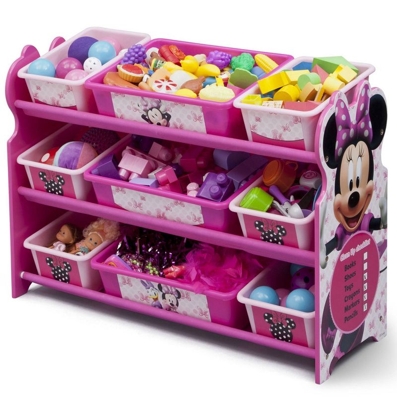 9 Bin Disney Minnie Mouse Plastic Toy Organizer - Delta Children