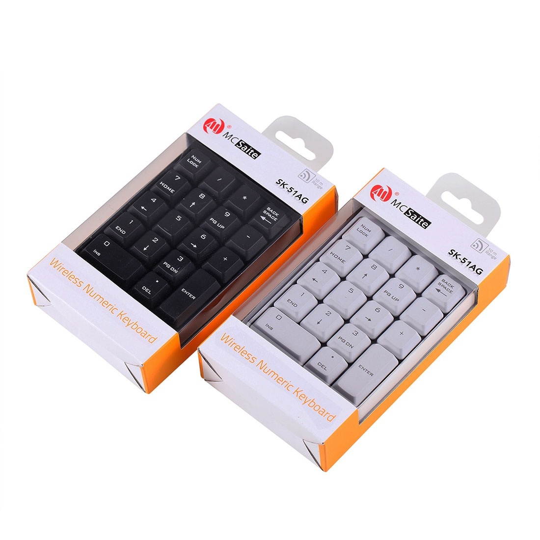 SK-51AG 2 in 1 2.4G USB Numeric Wireless Keyboard  & Mini Calculator Laptop Desktop PC(White)