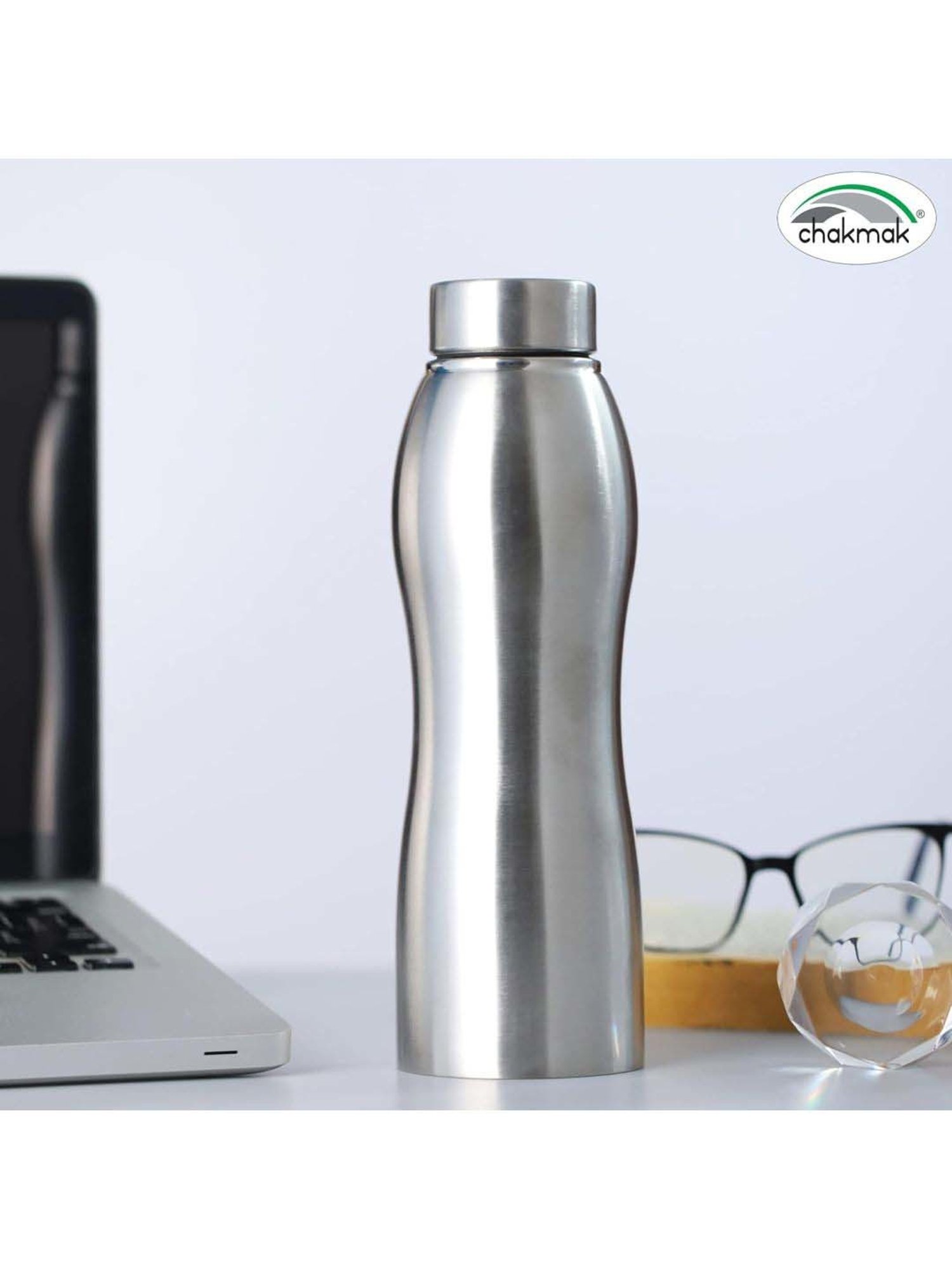 Chakmak Silver Stainless Steel Water Bottle