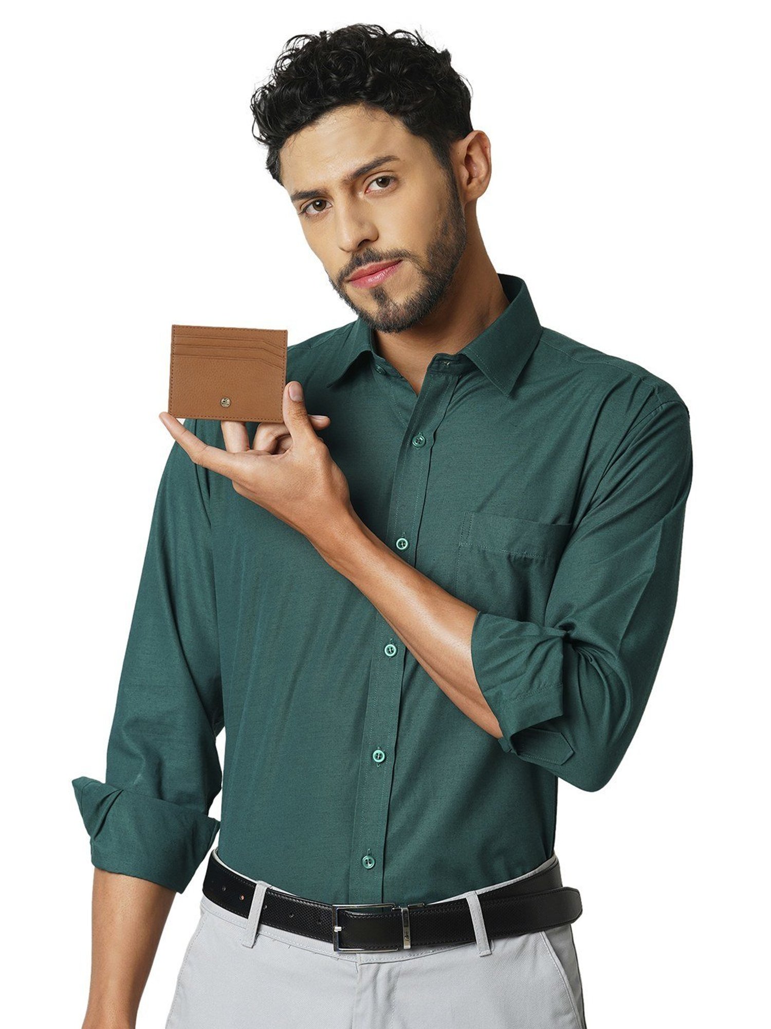 SASSORA Green MAYA Small Leather Car Key Case Pouch