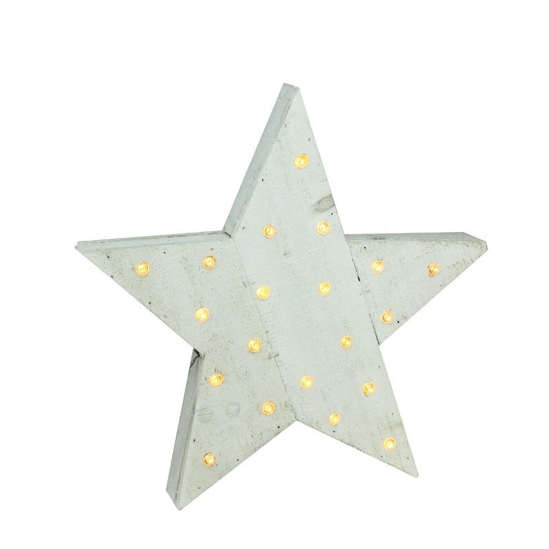 Kaemingk 15.5" Blue LED Lighted Country Rustic Star Christmas Decor